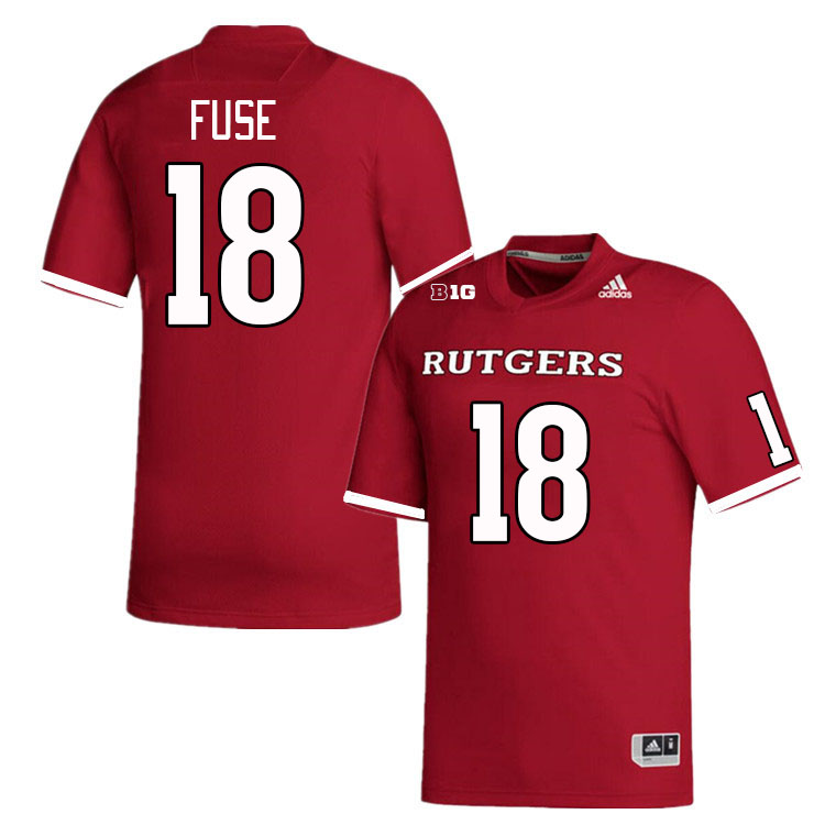 Men #18 Davoun Fuse Rutgers Scarlet Knights College Football Jerseys Stitched Sale-Scarlet